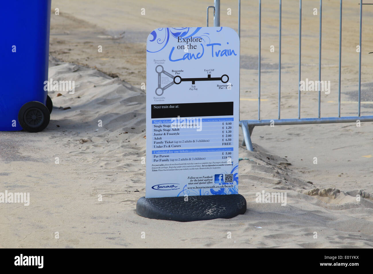 Land Tarin sign at Boscome beach Bournemouth Stock Photo