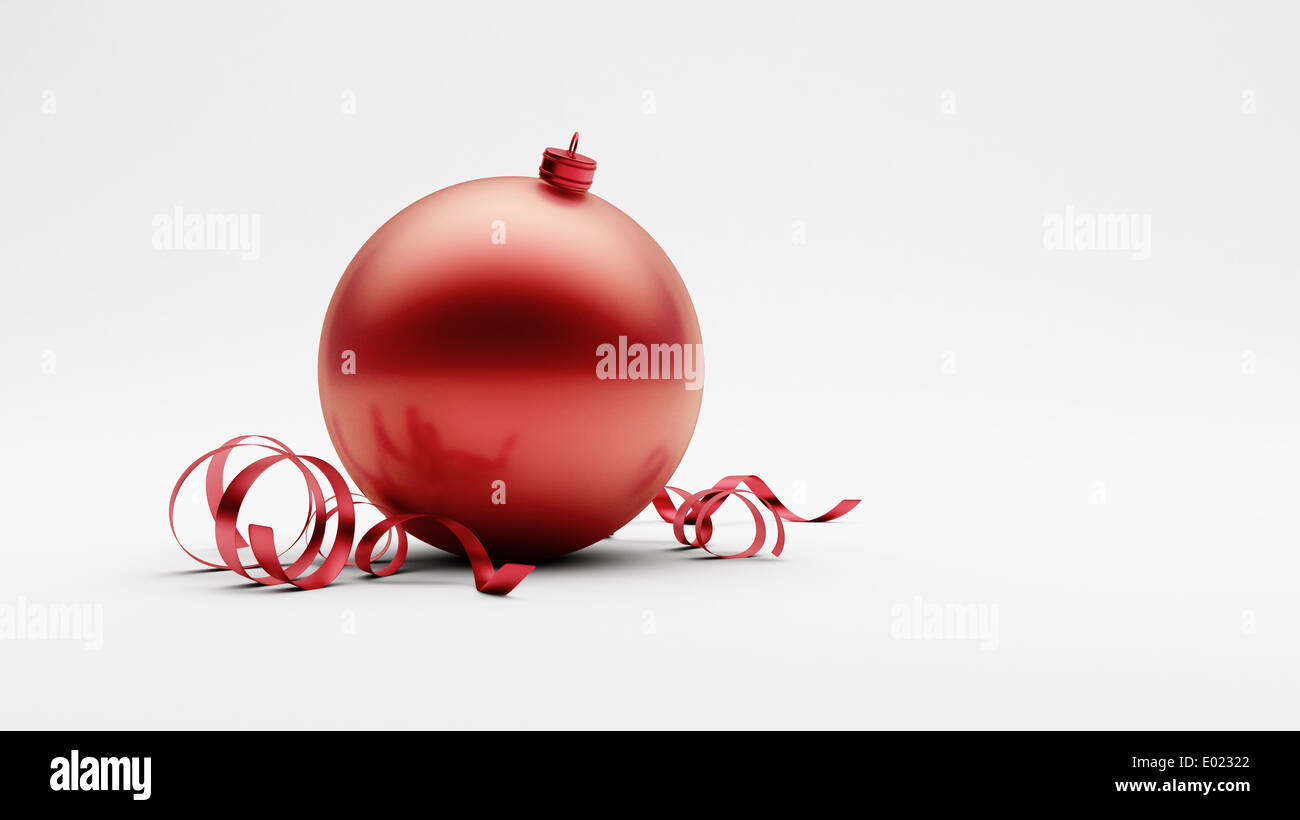 Red Christmas Ball isolated on white background Stock Photo - Alamy