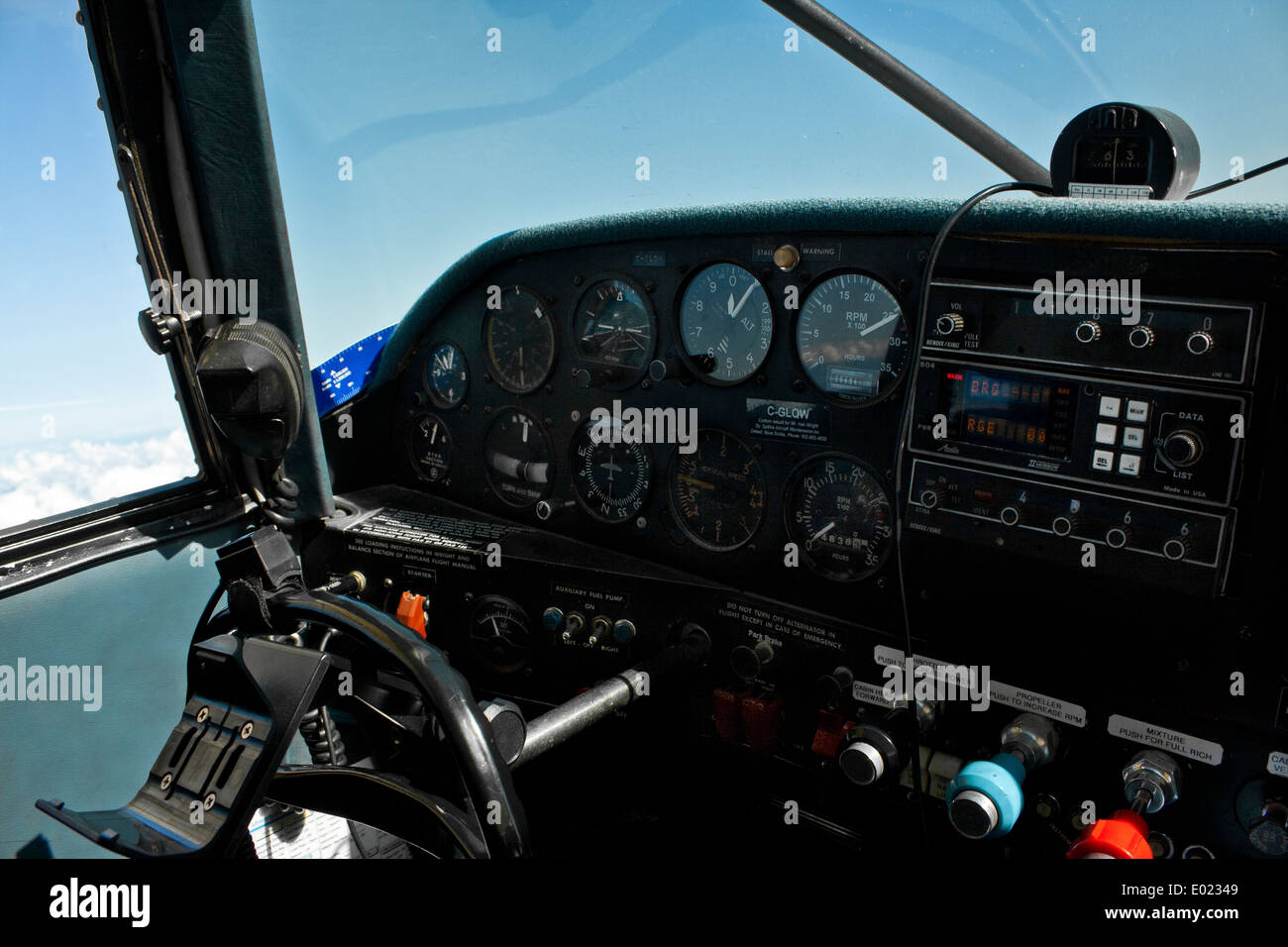 In flight cockpit of a Maule Rocket Stock Photo Alamy
