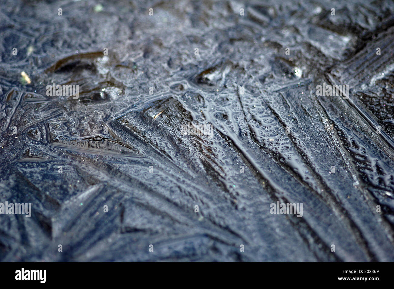 ice texture closeup with stripes Stock Photo