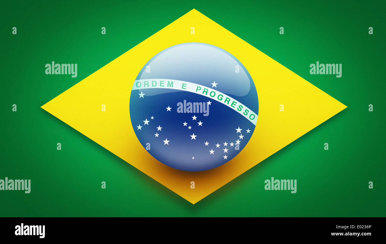 High Resolution Colourful Brazil Flag with Icons Stock Photo - Alamy