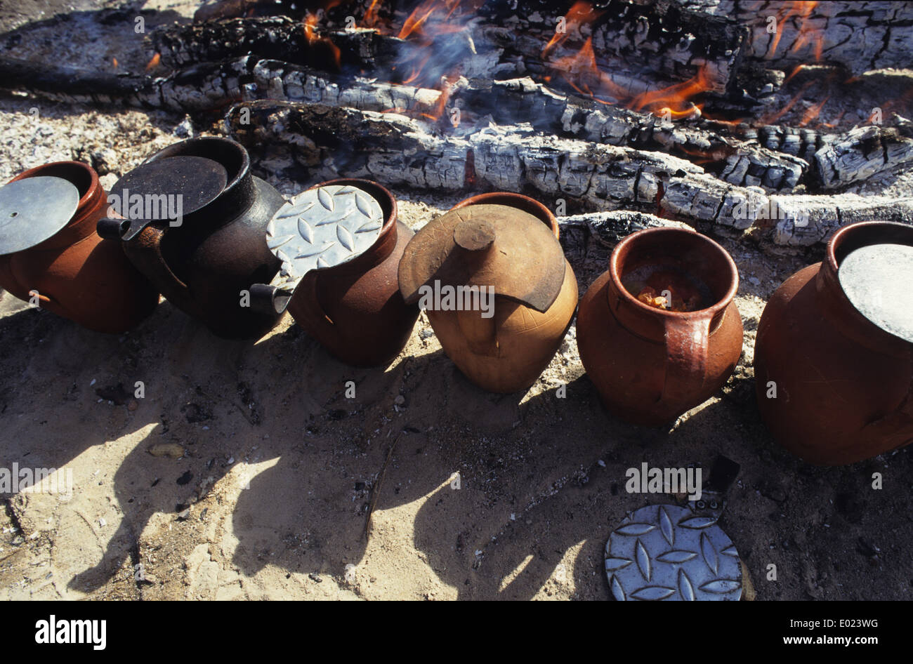 Cooking In Clay Pans On A Wood Stove In An Old House In The Mountains  High-Res Stock Photo - Getty Images