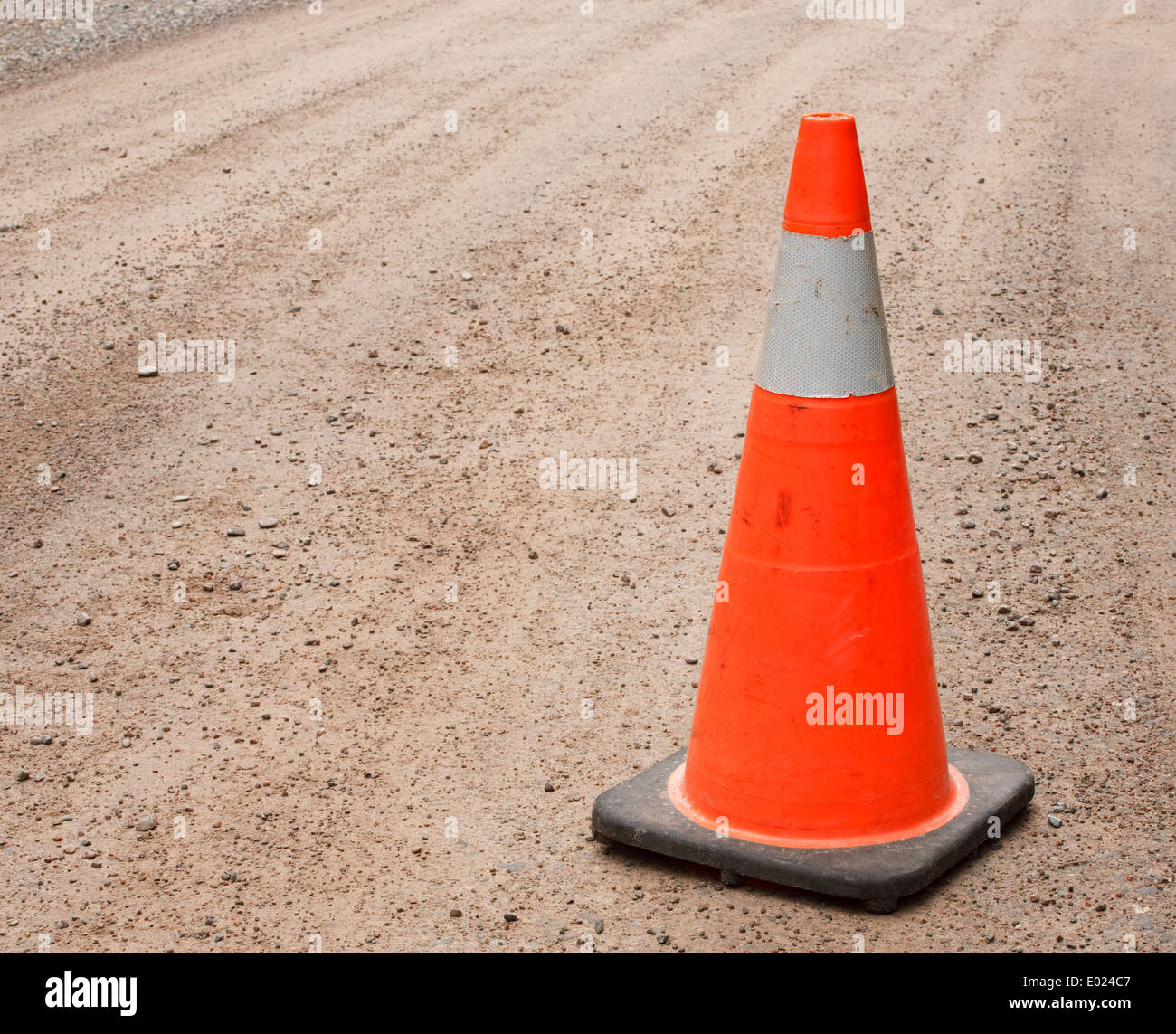 Traffic cone on a dirt road Stock Photo Alamy