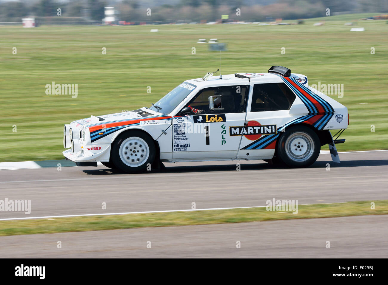 Lancia Delta S4 Group B rally car being demonstrated and the Goodwood Members Meeting Stock Photo