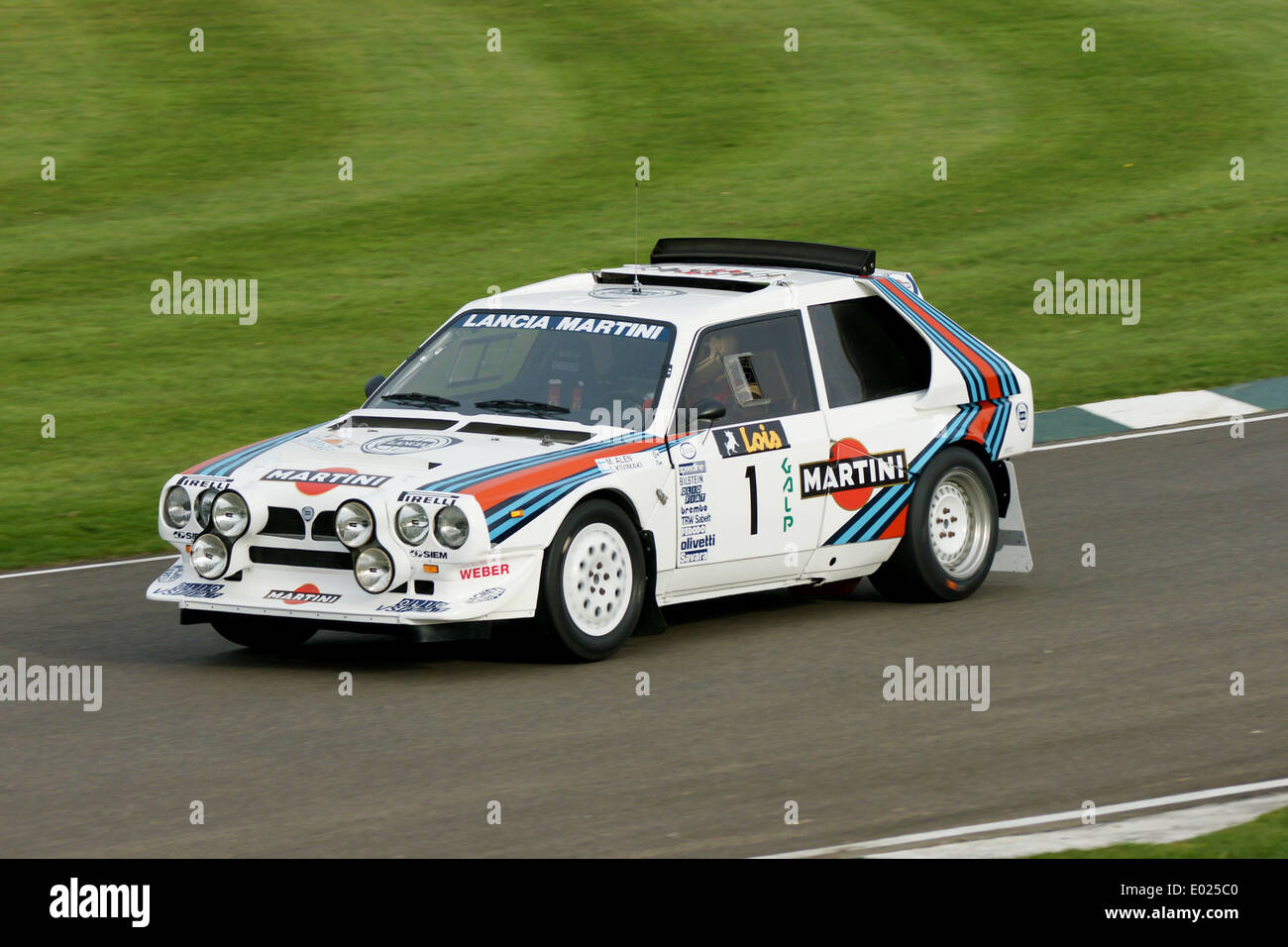 Lancia Delta S4 Group B rally car being demonstrated and the Goodwood Members Meeting Stock Photo