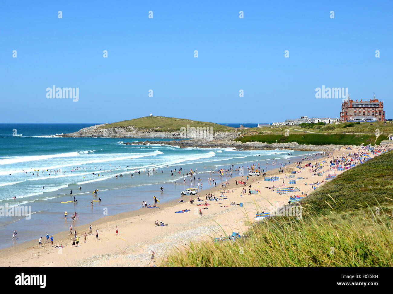 Summertime At Fistral Beach Newquay Cornwall UK Stock Photo Alamy