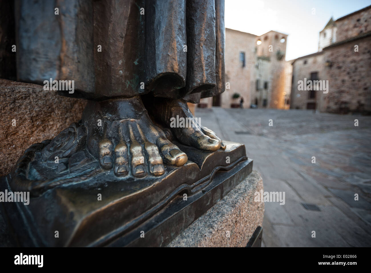 San Pedro de Alcantara statue in Caceres, Extremadura, Spain, Europe Stock Photo