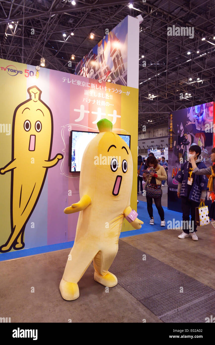 NANANA, new character banana employee of TV TOKYO. Anime fair AnimeJapan 2014. Tokyo, Japan. Stock Photo