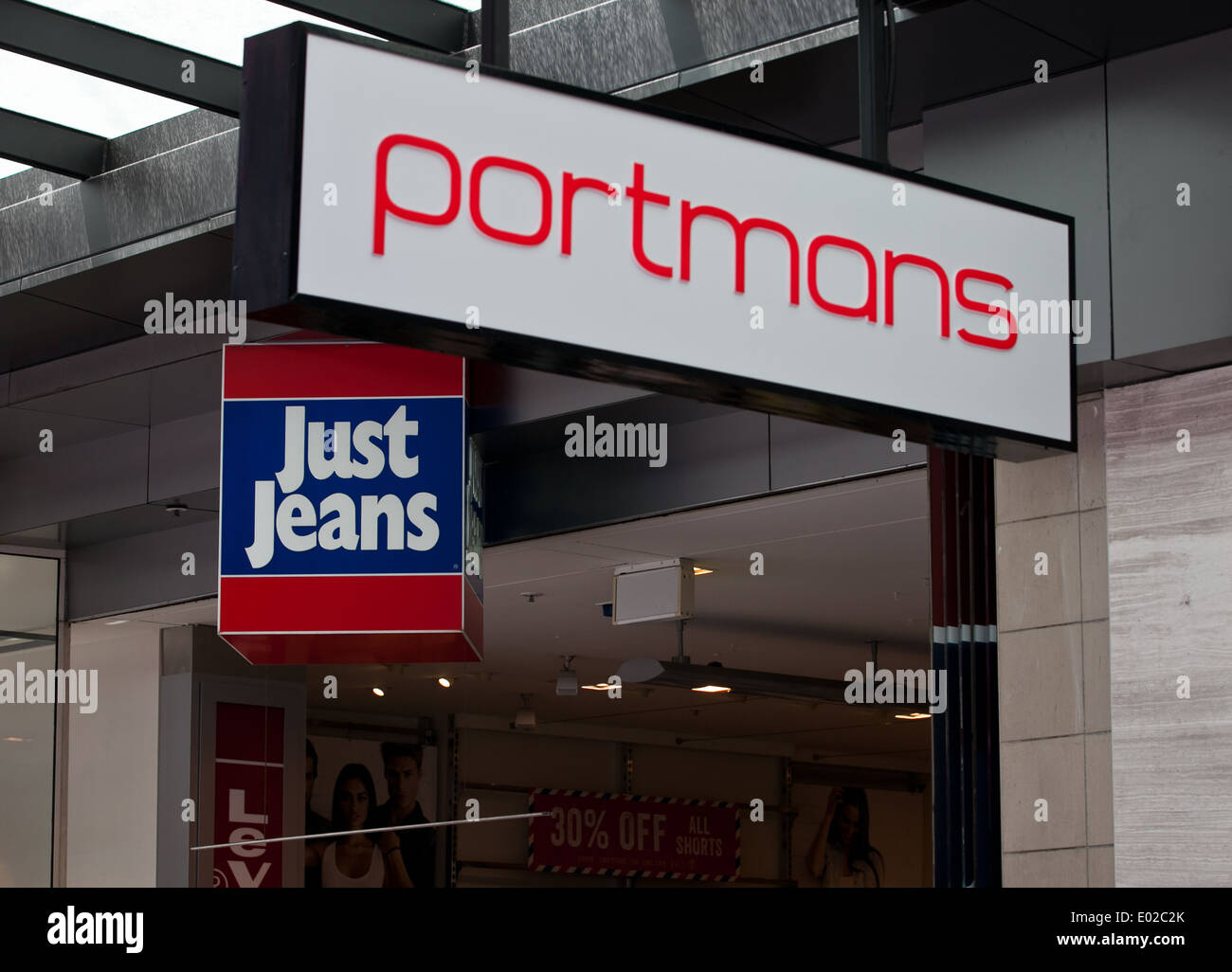 Portmans & Just Jeans stores, Melbourne Stock Photo