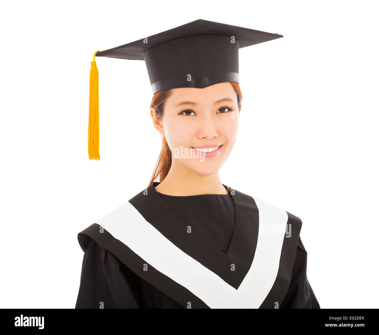 beautiful young woman college graduation Stock Photo