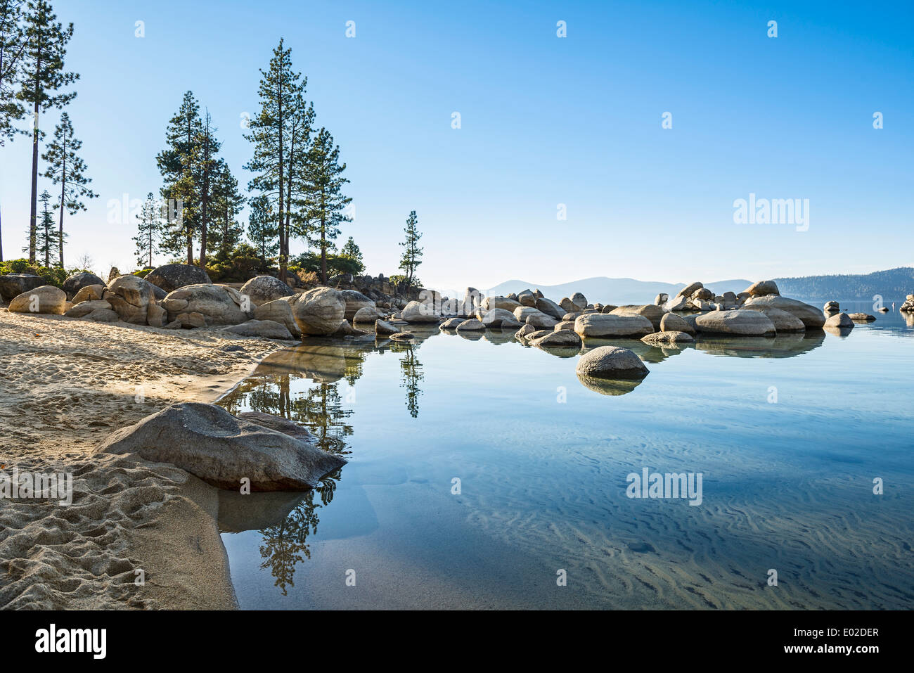 Beautiful Sand Harbor in Lake Tahoe. Stock Photo