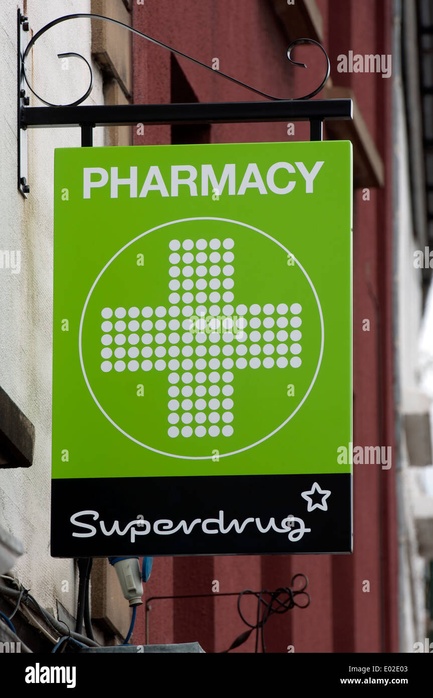 Superdrug pharmacy sign Stock Photo Alamy