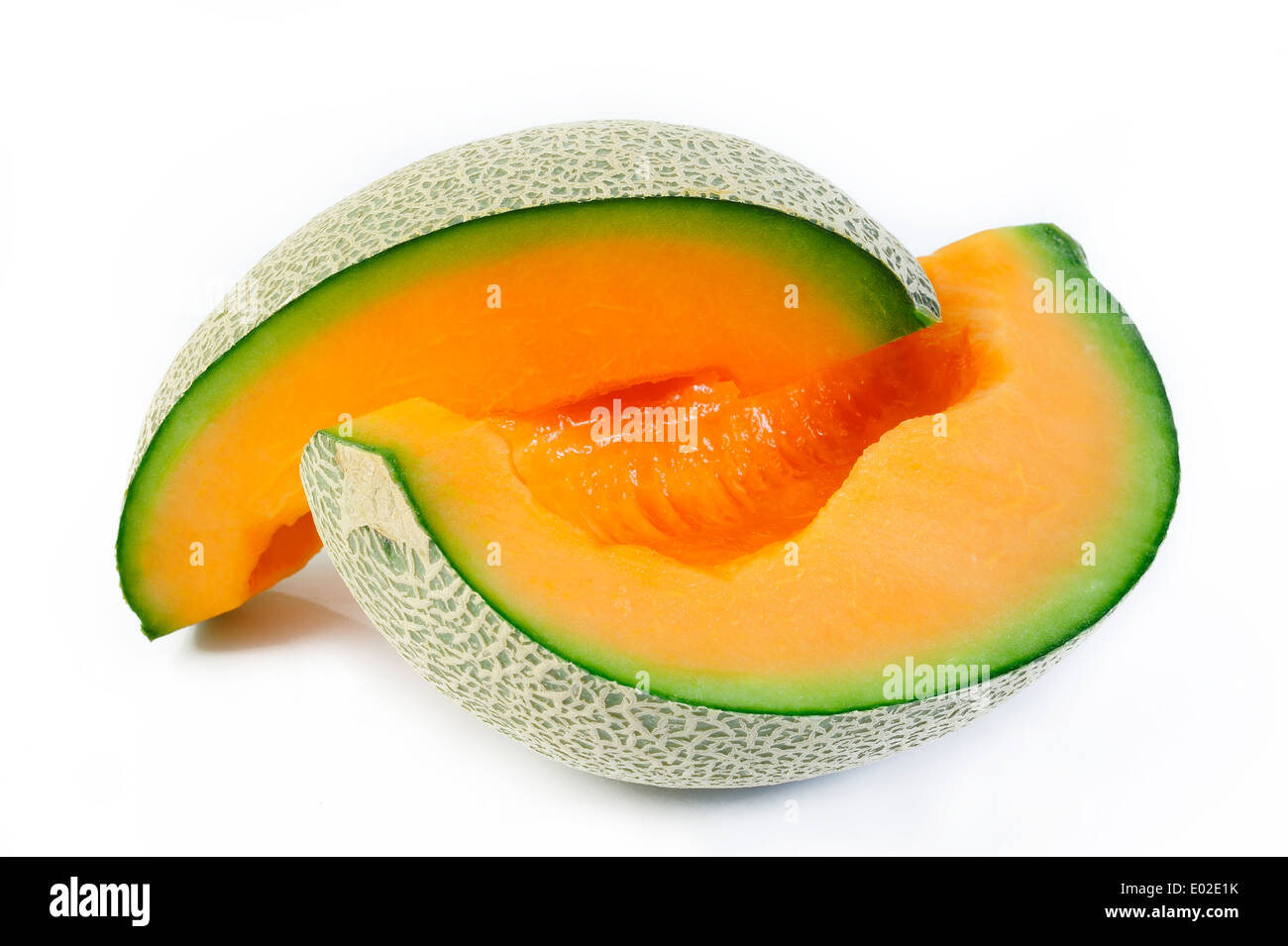 sliced melon on white background Stock Photo