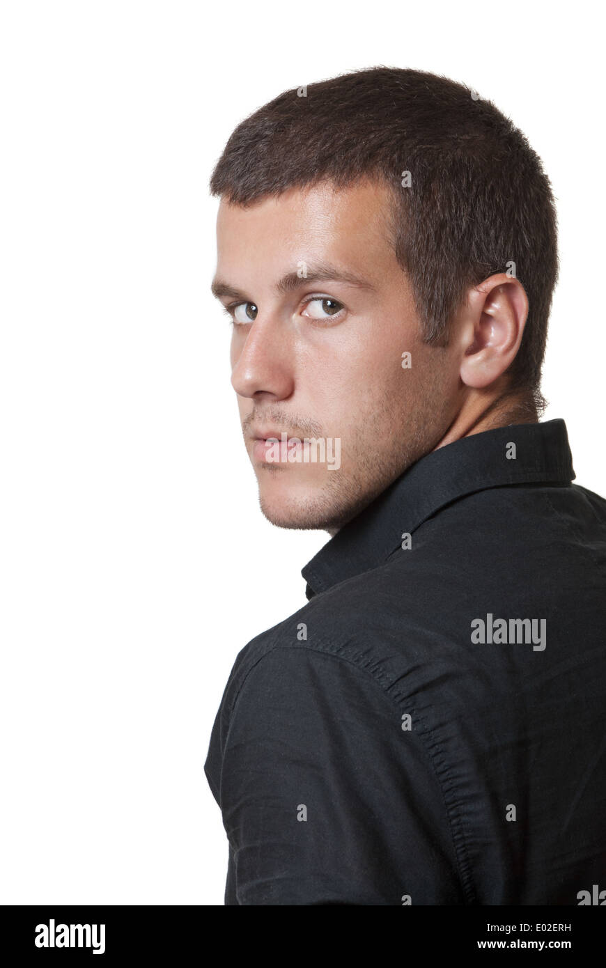 Portrait of a handsome young man closeup. isolated on white Stock Photo ...