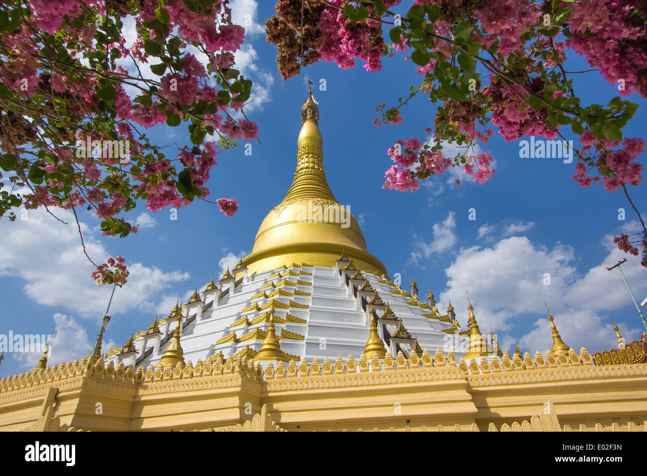 Golden pagoda in victory ground of king bayinnaung, Bago Myanmar. Stock Photo