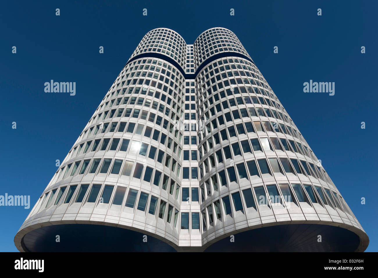 BMW Tower or BMW four-cylinder, corporate headquarters, Munich, Upper Bavaria, Bavaria, Germany Stock Photo