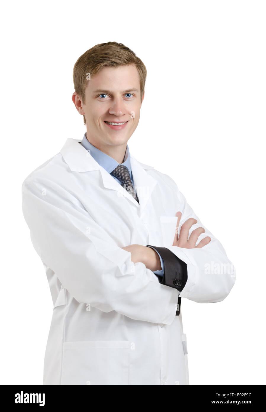 Smiling handsome doctor on white hi-res stock photography and images ...