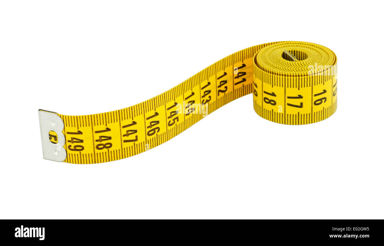 Yellow Tape Measure On A White Background For Measuring Clothing And Body  Stock Photo, Picture and Royalty Free Image. Image 144002263.