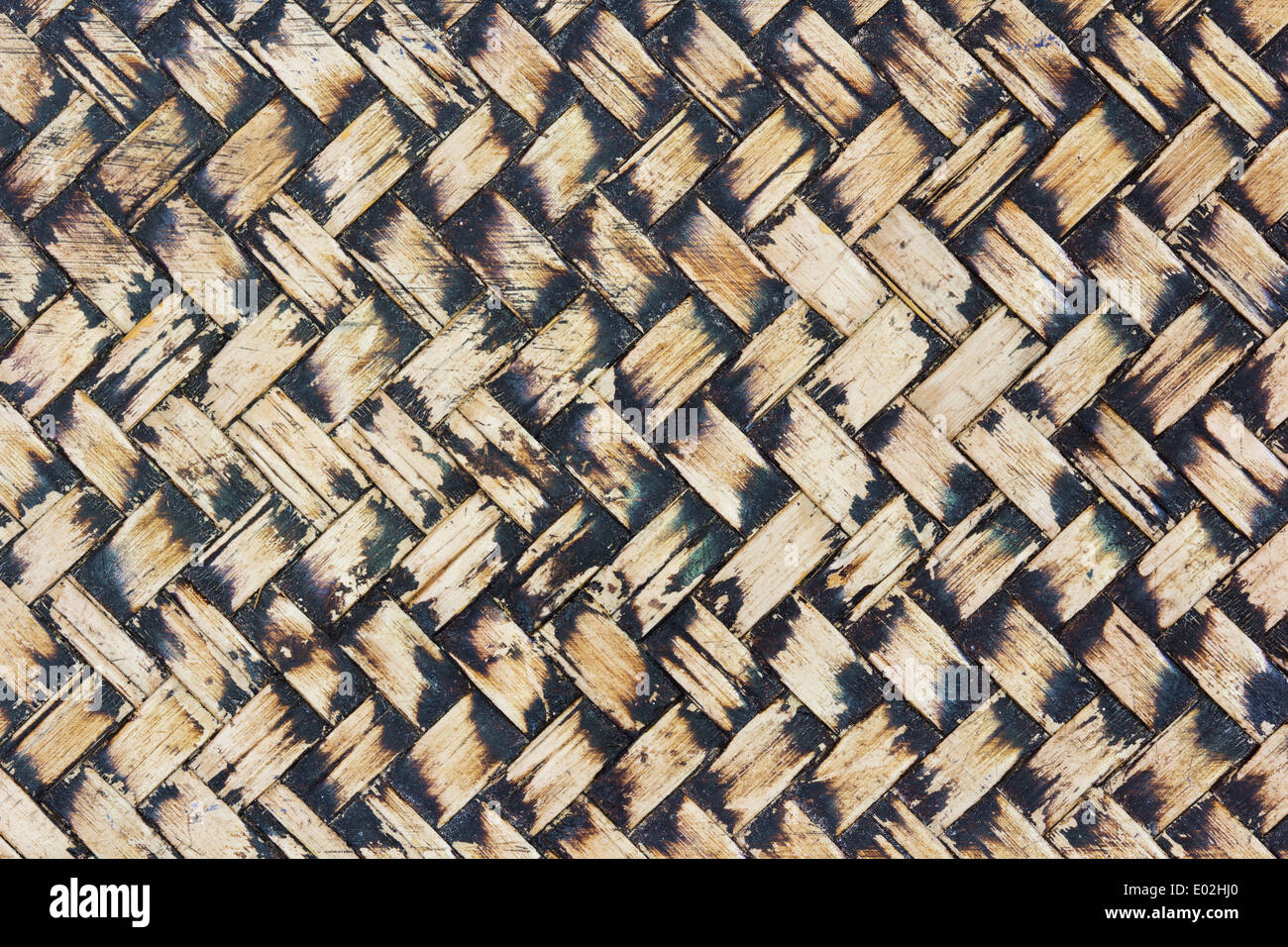 wicker woven rattan pattern close up background Stock Photo