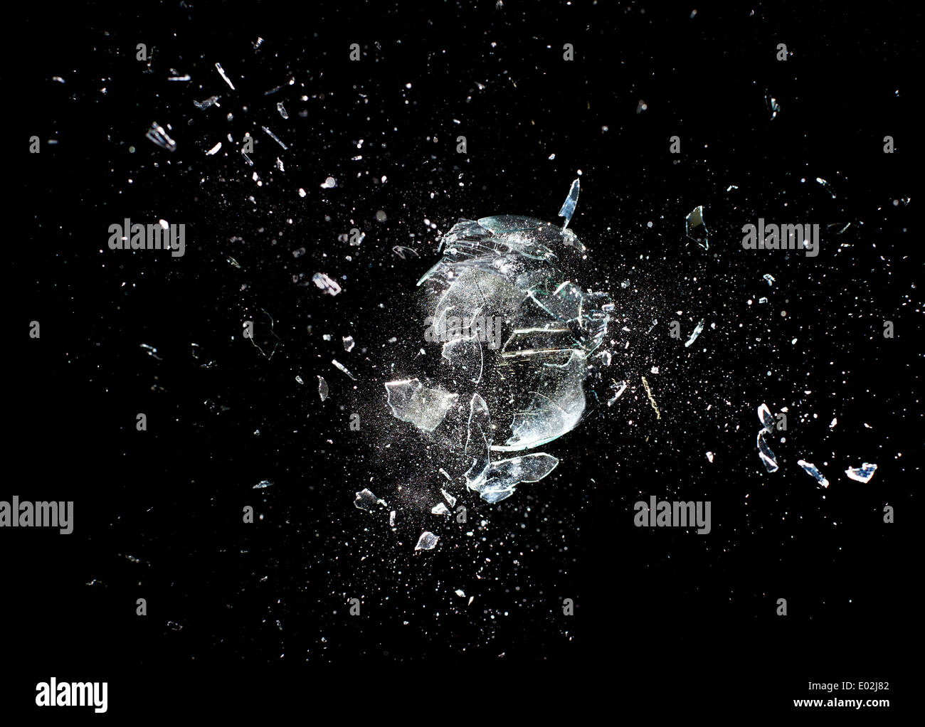 close up image of glass ball explosion Stock Photo - Alamy