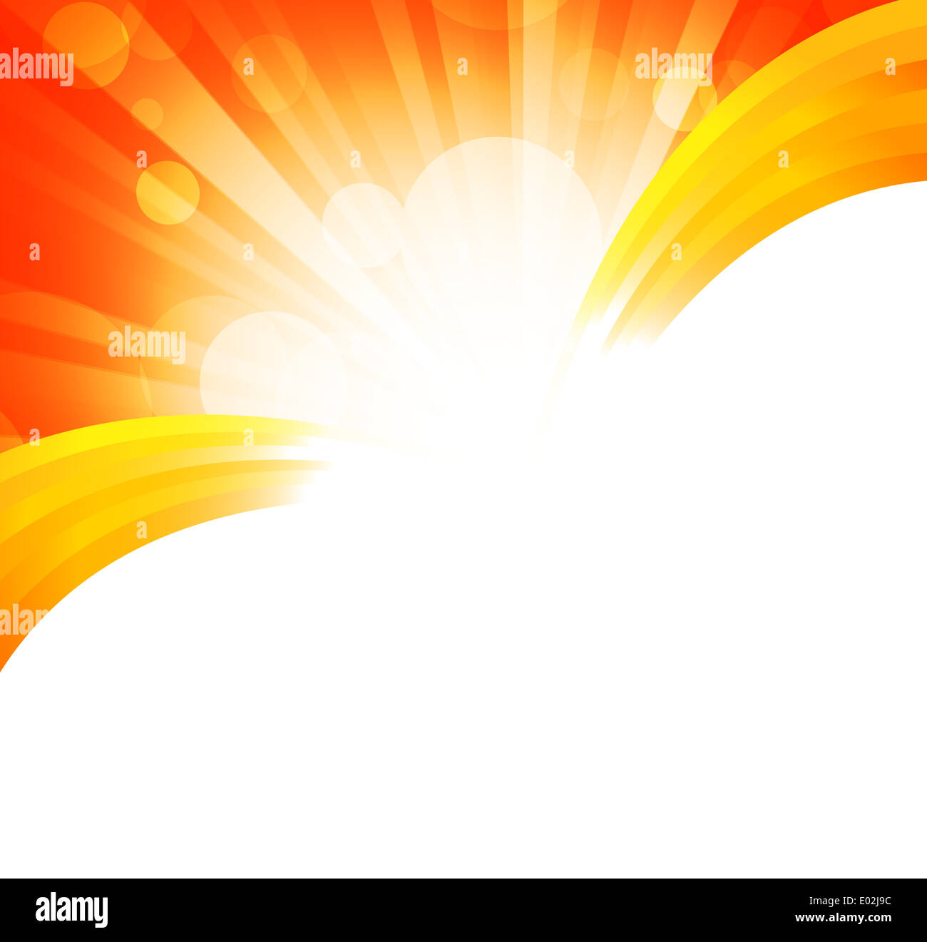 Bright orange background with rays. Abstract illustration Stock Photo ...