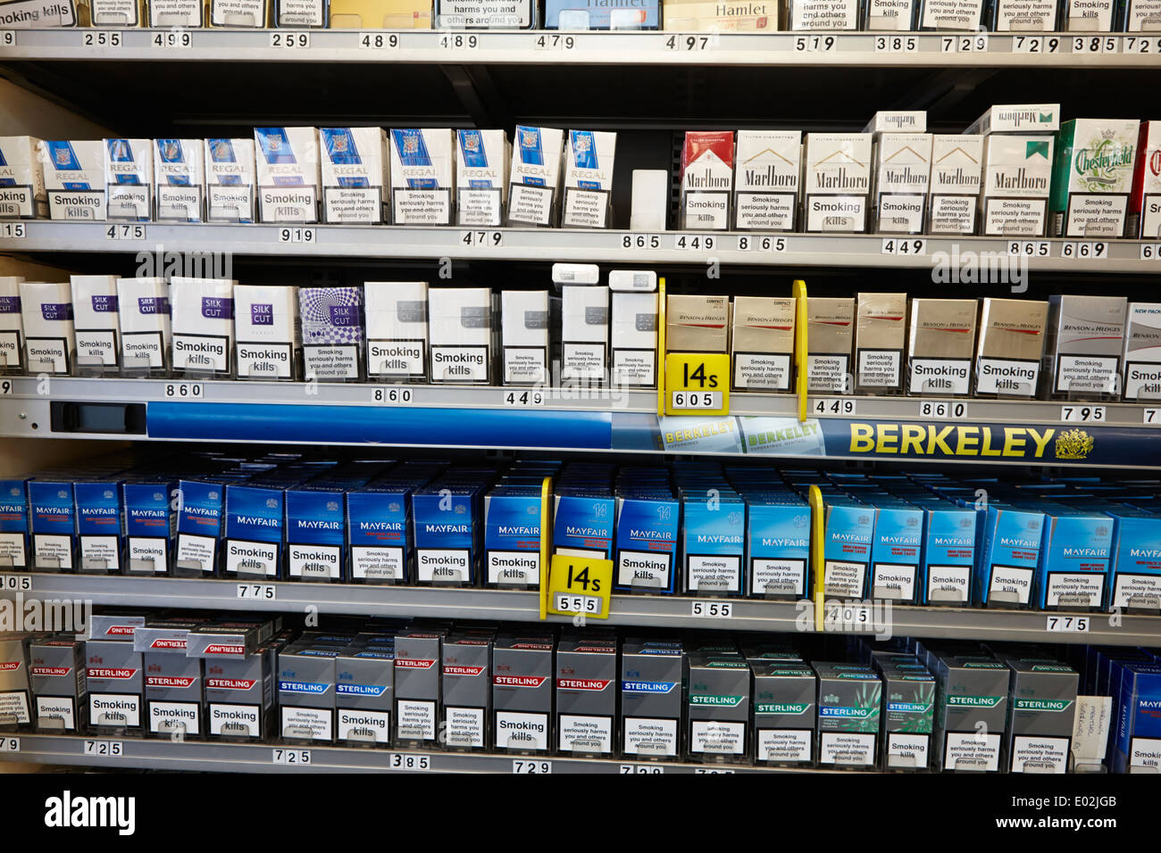 Cigarettes cigarette selling shop display hires stock photography and