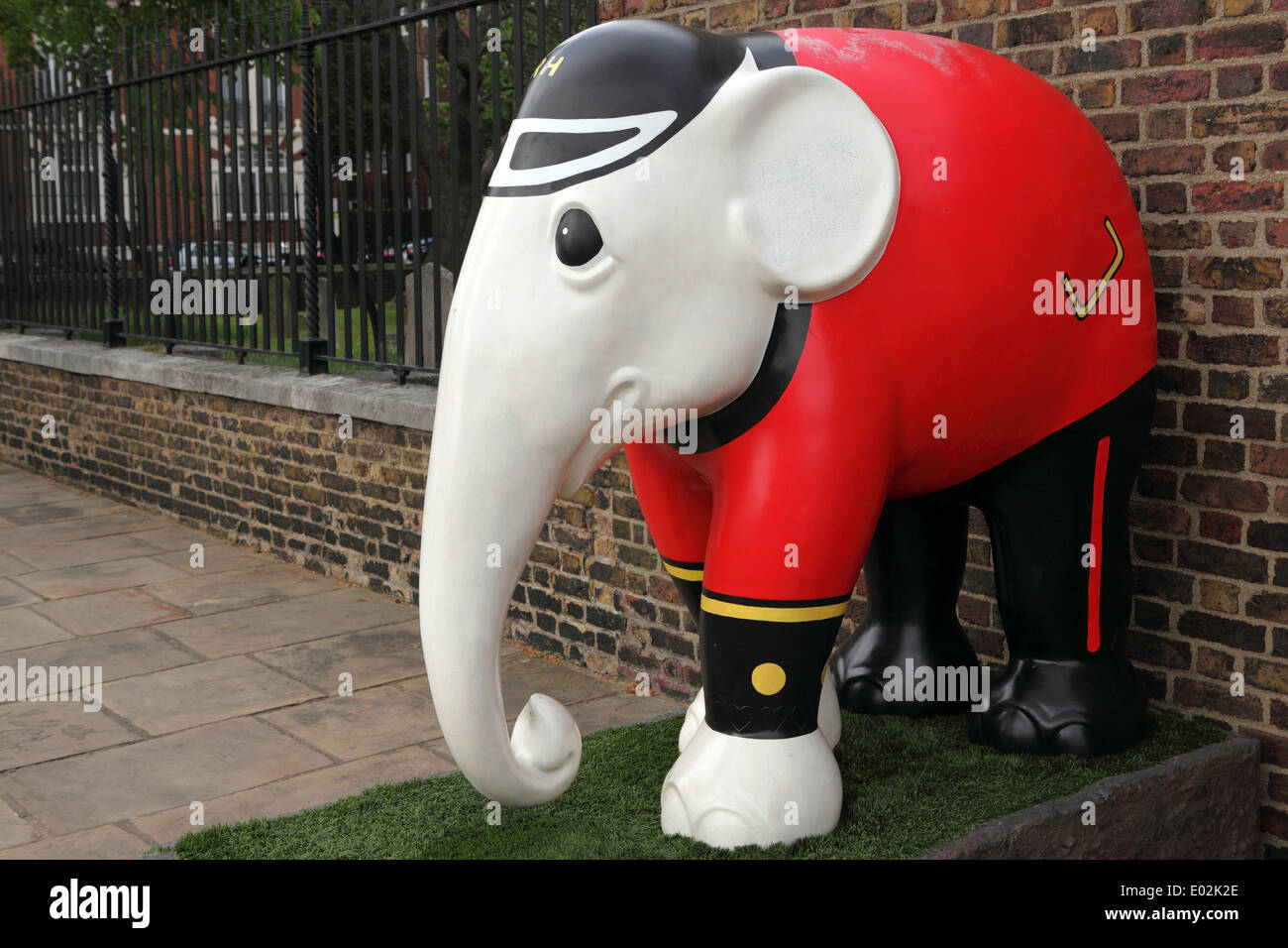 A painted elephant at the Royal Hospital Chelsea in London, United Kingdom. Stock Photo