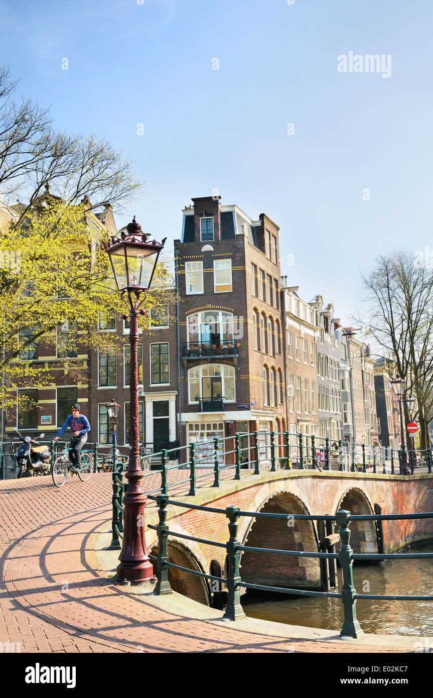 Prinsengracht in Amsterdam's Jordaan district, Noord Holland, Netherlands Stock Photo