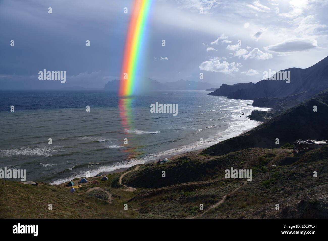 sea rainbow after the storm Stock Photo - Alamy