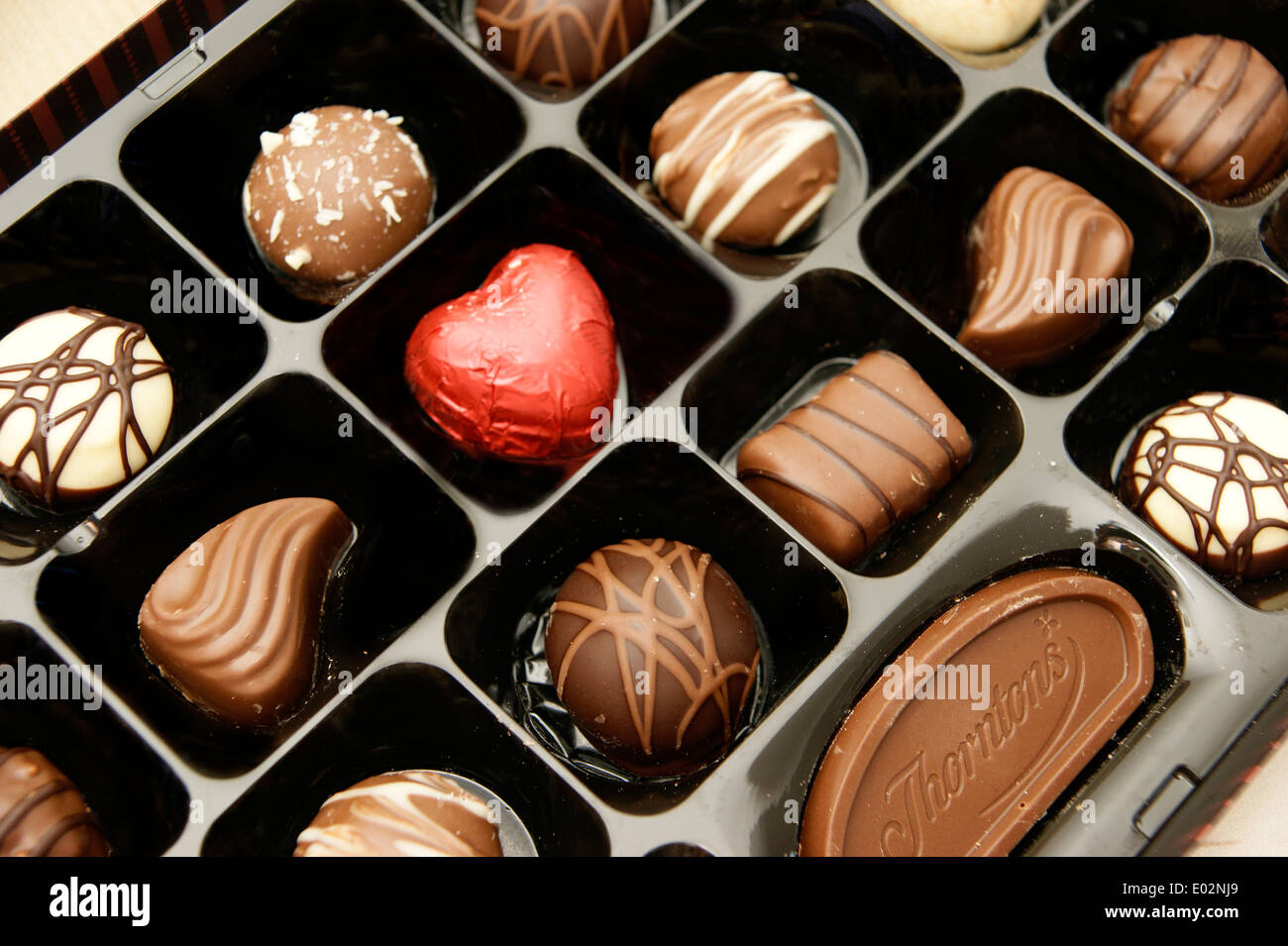 Box of assorted chocolates sweets Stock Photo