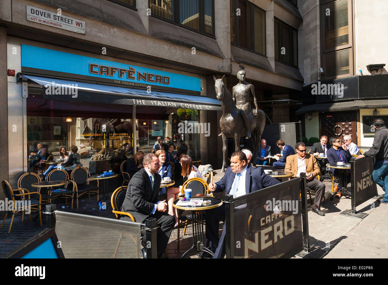 Caffe Nero pavement cafe in Dover Street London. Stock Photo