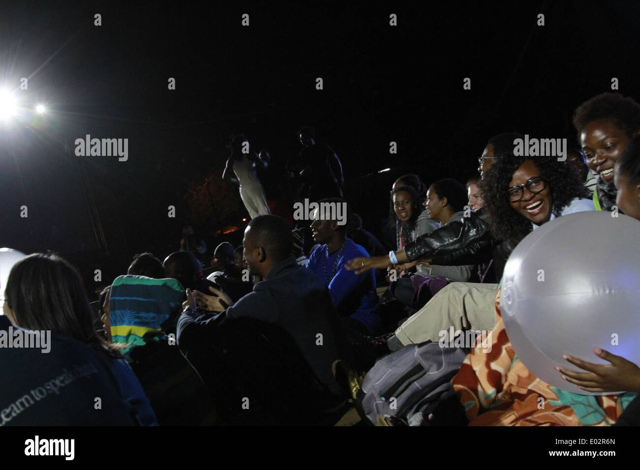 Harare, Zimbabwe. 29th Apr, 2014. People camp out to watch the