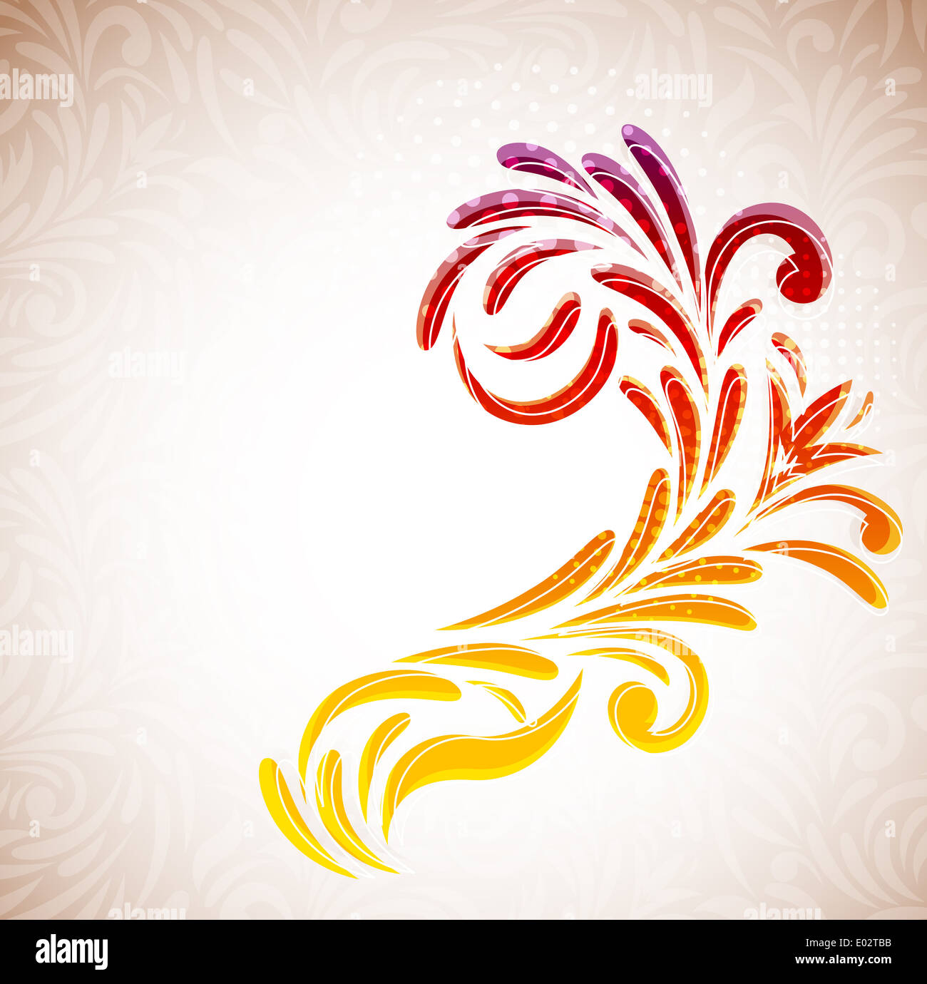 Floral branch on abstract background. Colorful illustration Stock Photo ...