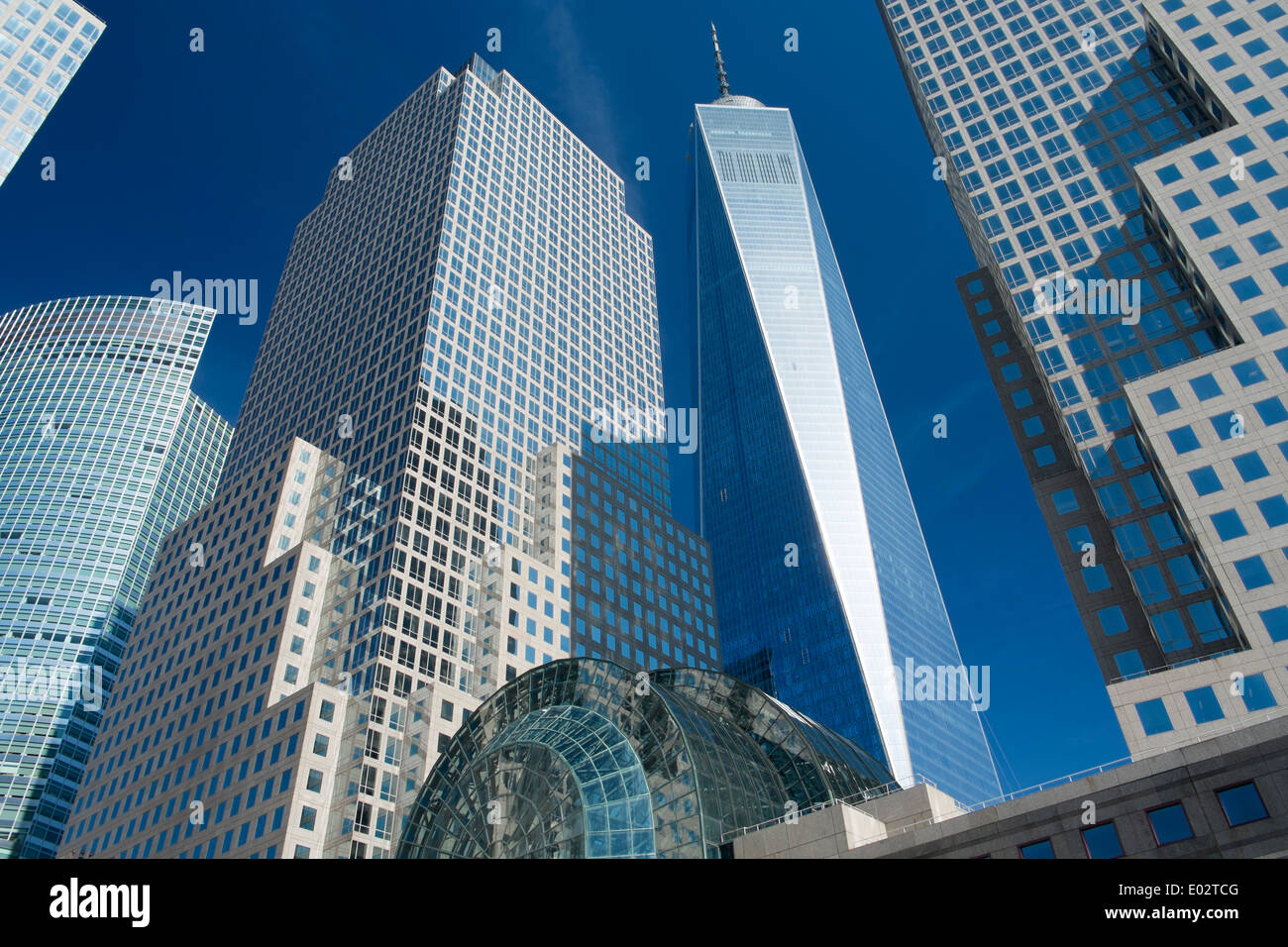 Modern office buildings, Financial district, Manhattan, New York Stock Photo