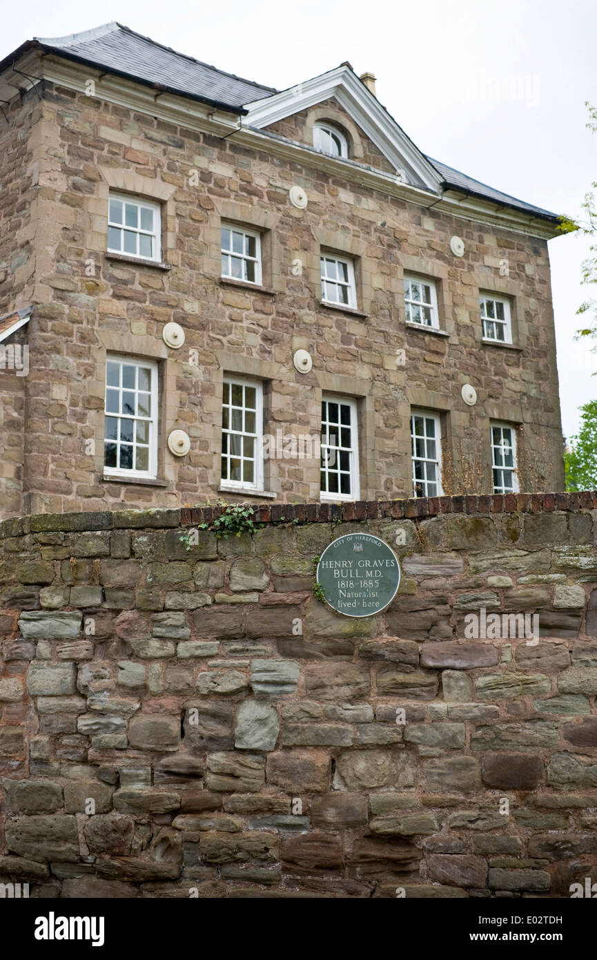 Home of naturalist Dr Henry Graves Bull ( 1818 - 1885 ) in city centre of Hereford Herefordshire England UK Stock Photo