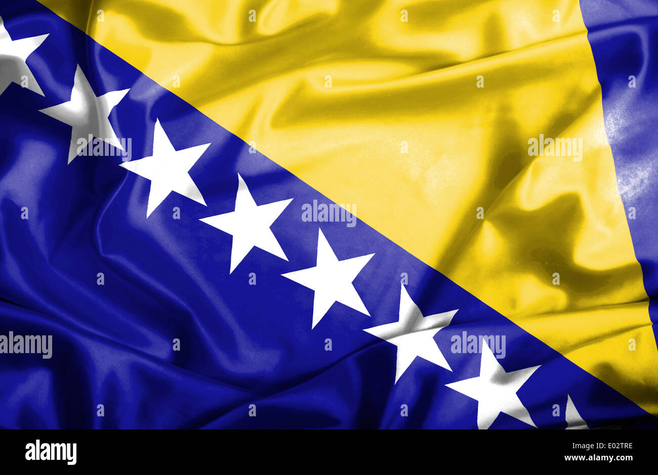 Bosnia and Herzegovina waving flag Stock Photo - Alamy