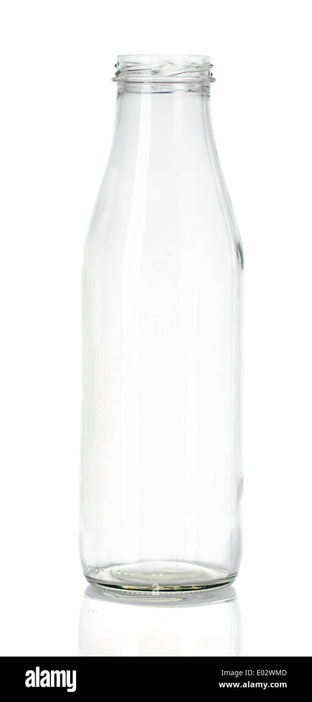 empty milk bottle Stock Photo