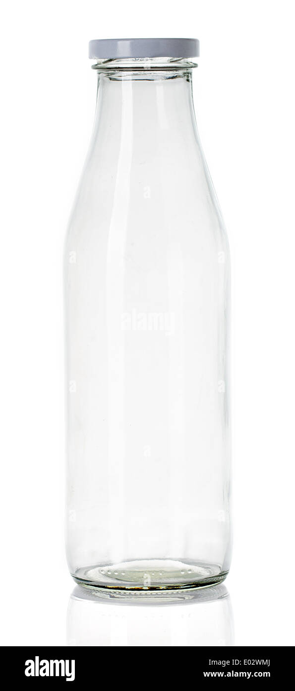 empty milk bottle Stock Photo