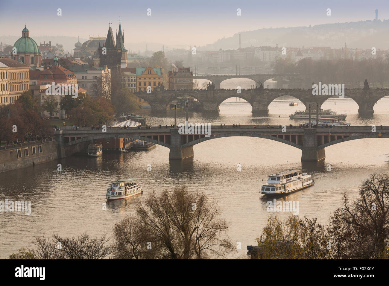Old town and Vltava River - Prague, Czech Republic Stock Photo