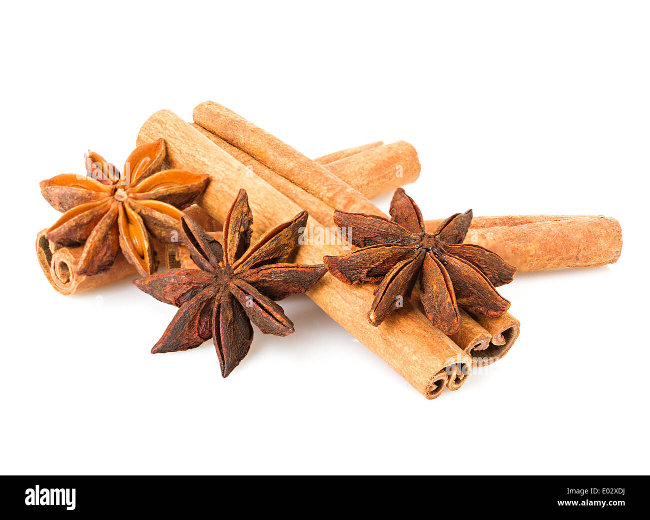 anise and cinnamon isolated Stock Photo