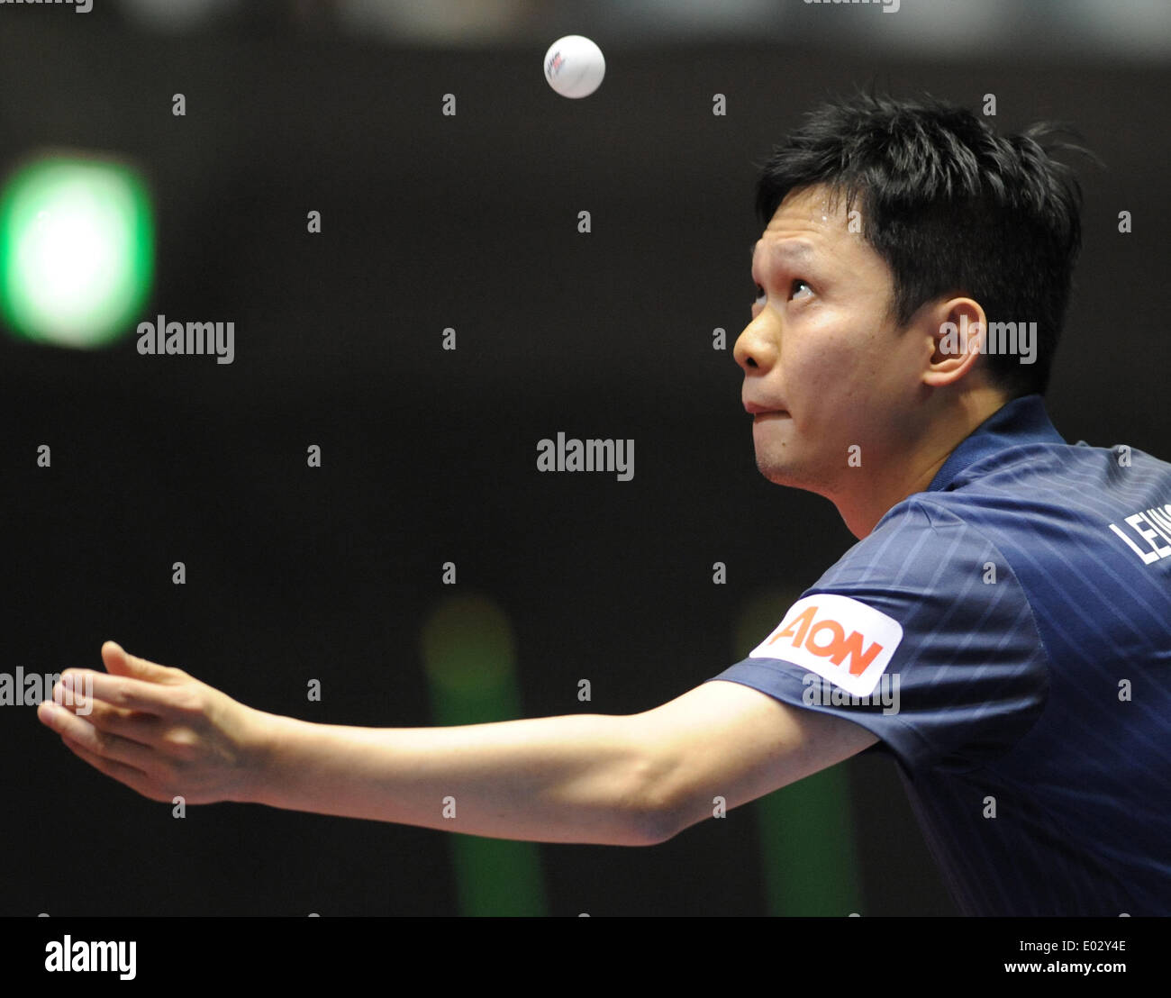 Tokyo, Japan. 30th Apr, 2014. Leung Chu Yan of China's Hong Kong serves