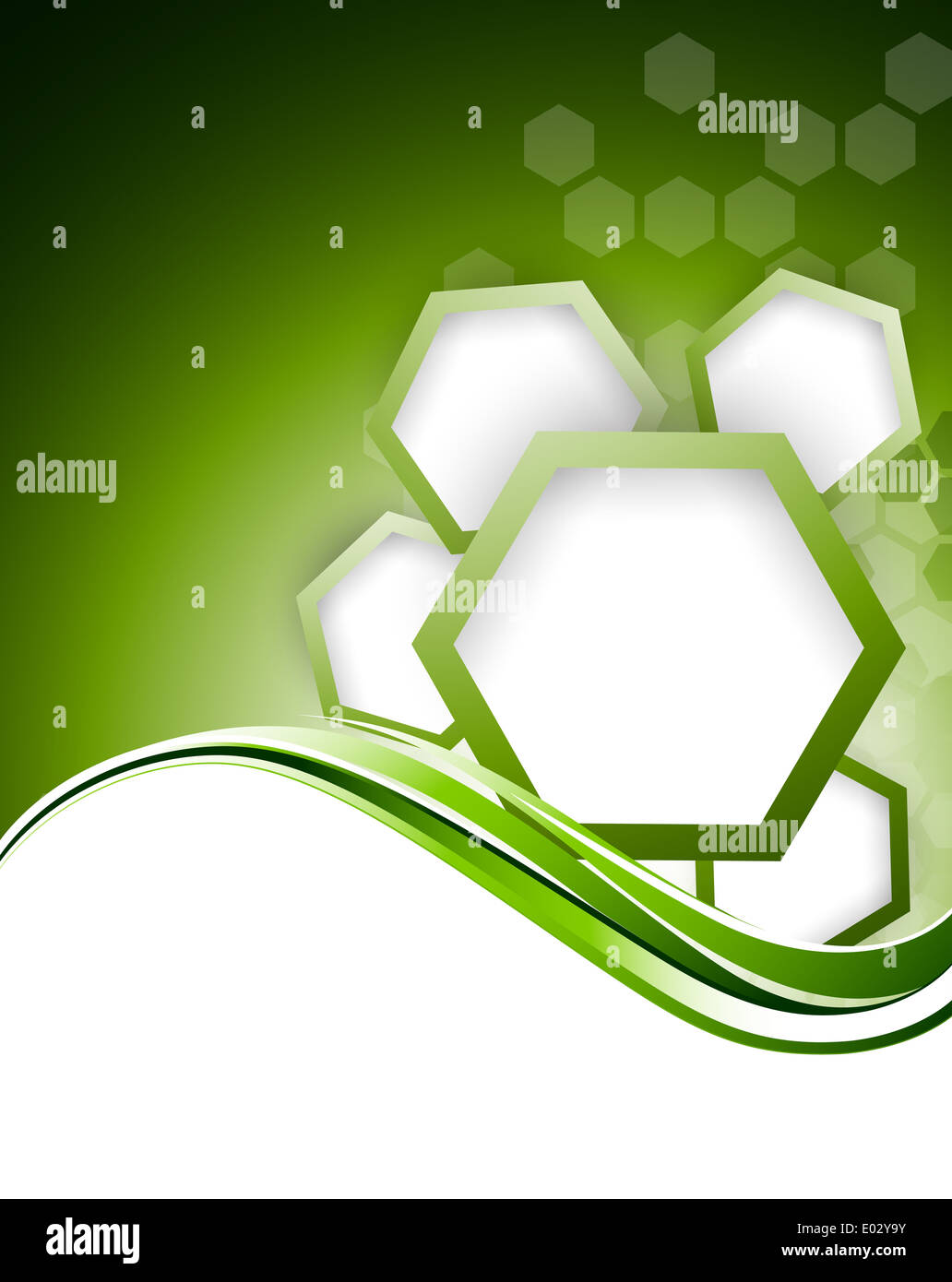 Abstract green background with hexagons. Colorful illustration Stock ...