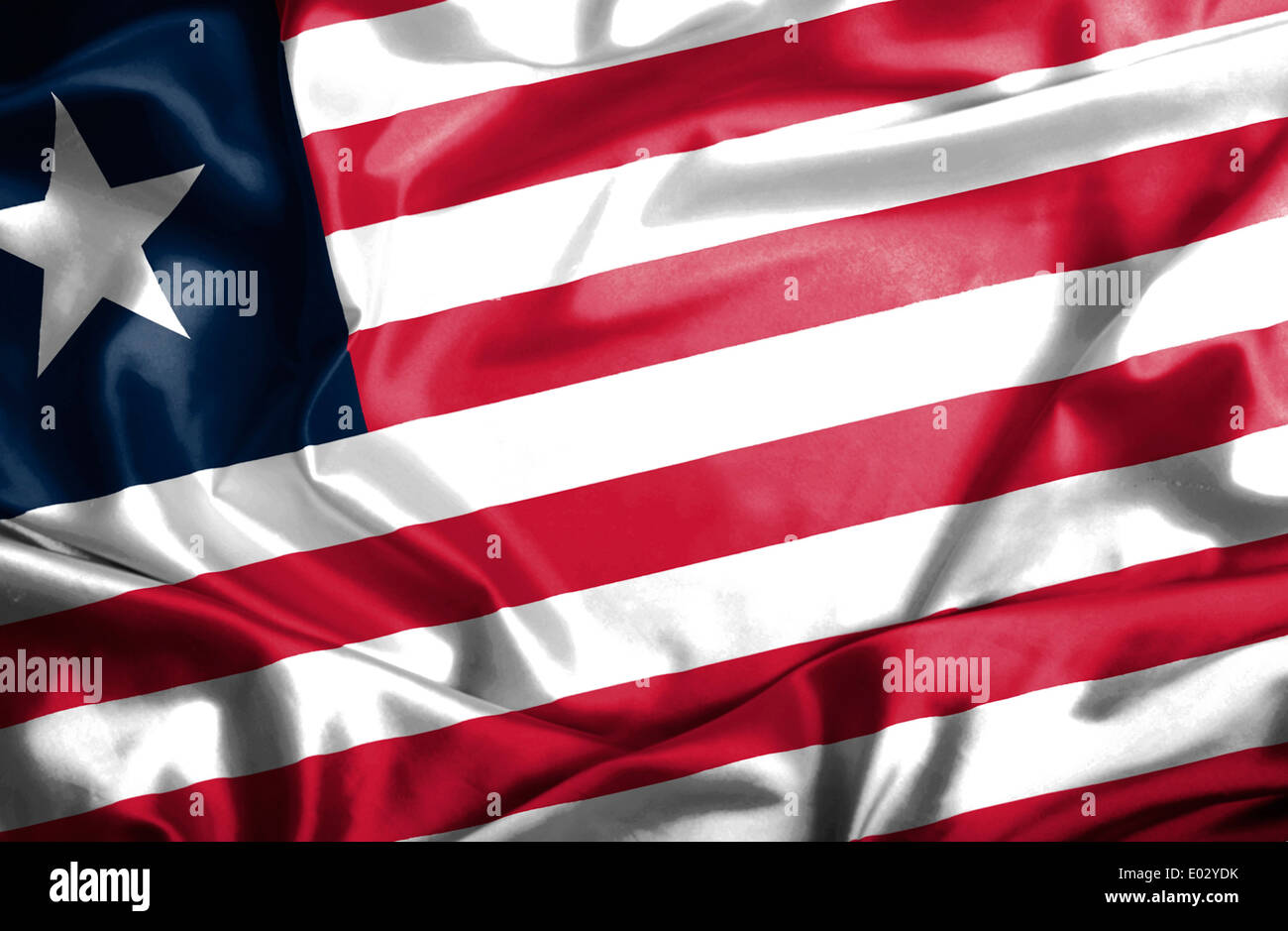 Liberia waving flag Stock Photo - Alamy
