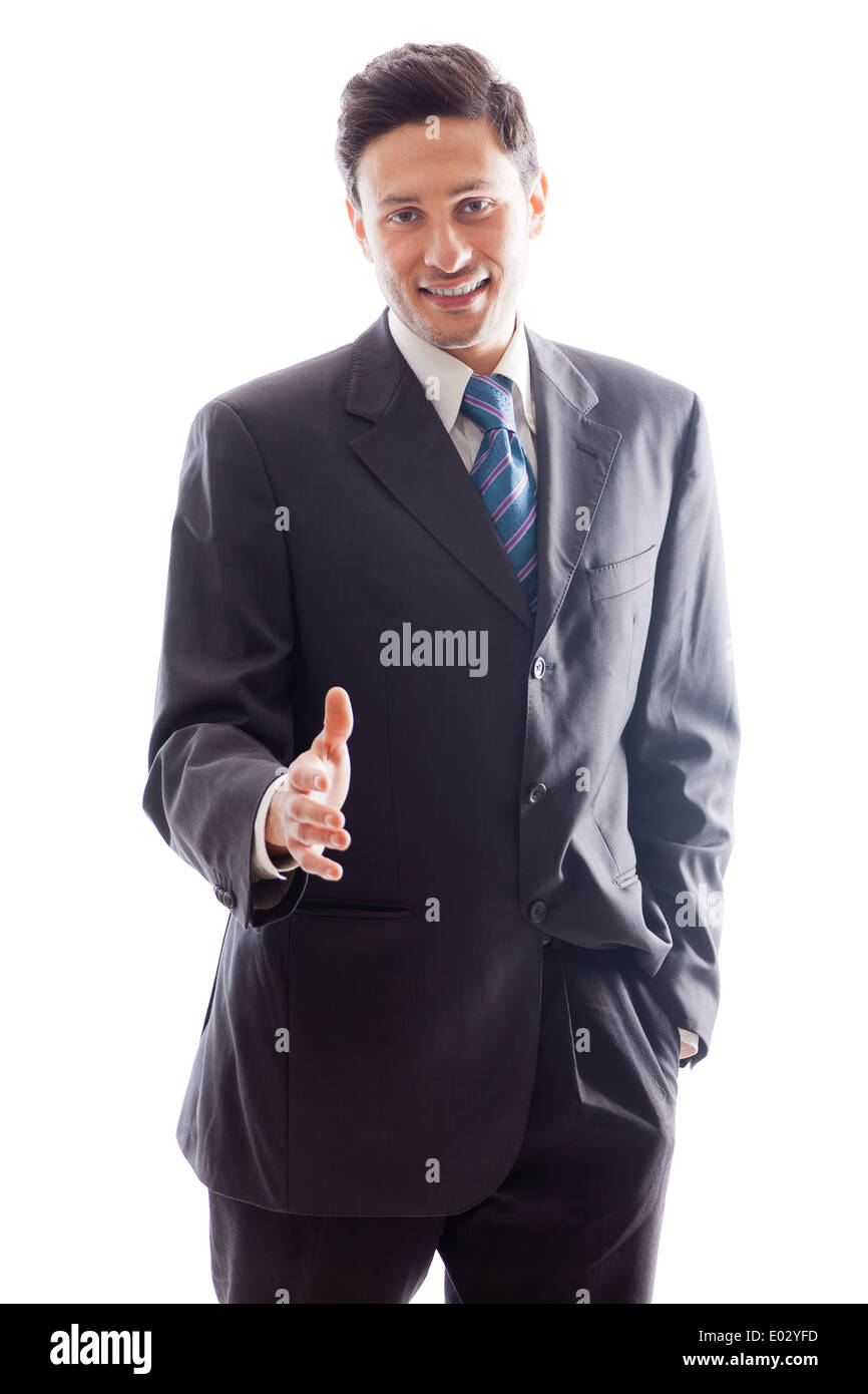 A Young Businessman isolated on a white background Stock Photo - Alamy