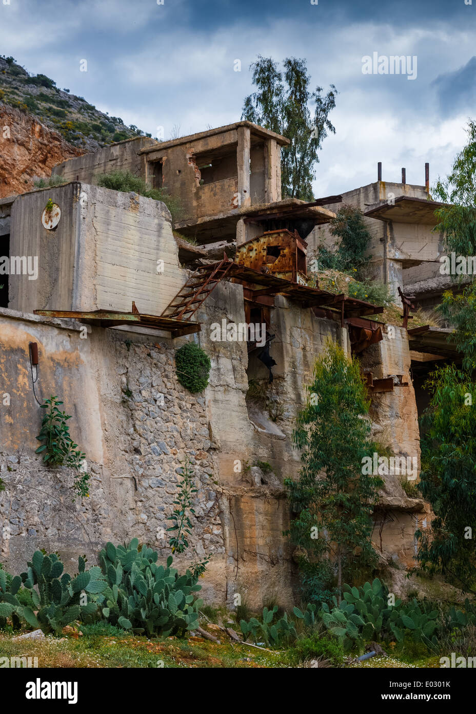Old abandoned quarry ruins in Greece Stock Photo Alamy