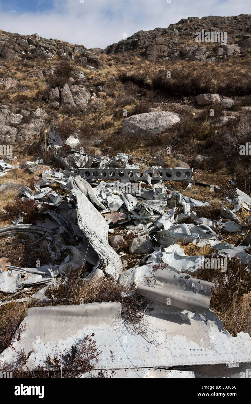 Wreckage from a B-24H Liberator Bomber serial no 42-95095  which crashed on 13th June 1945 Fairy Lochs Gairloch Scotland Stock Photo