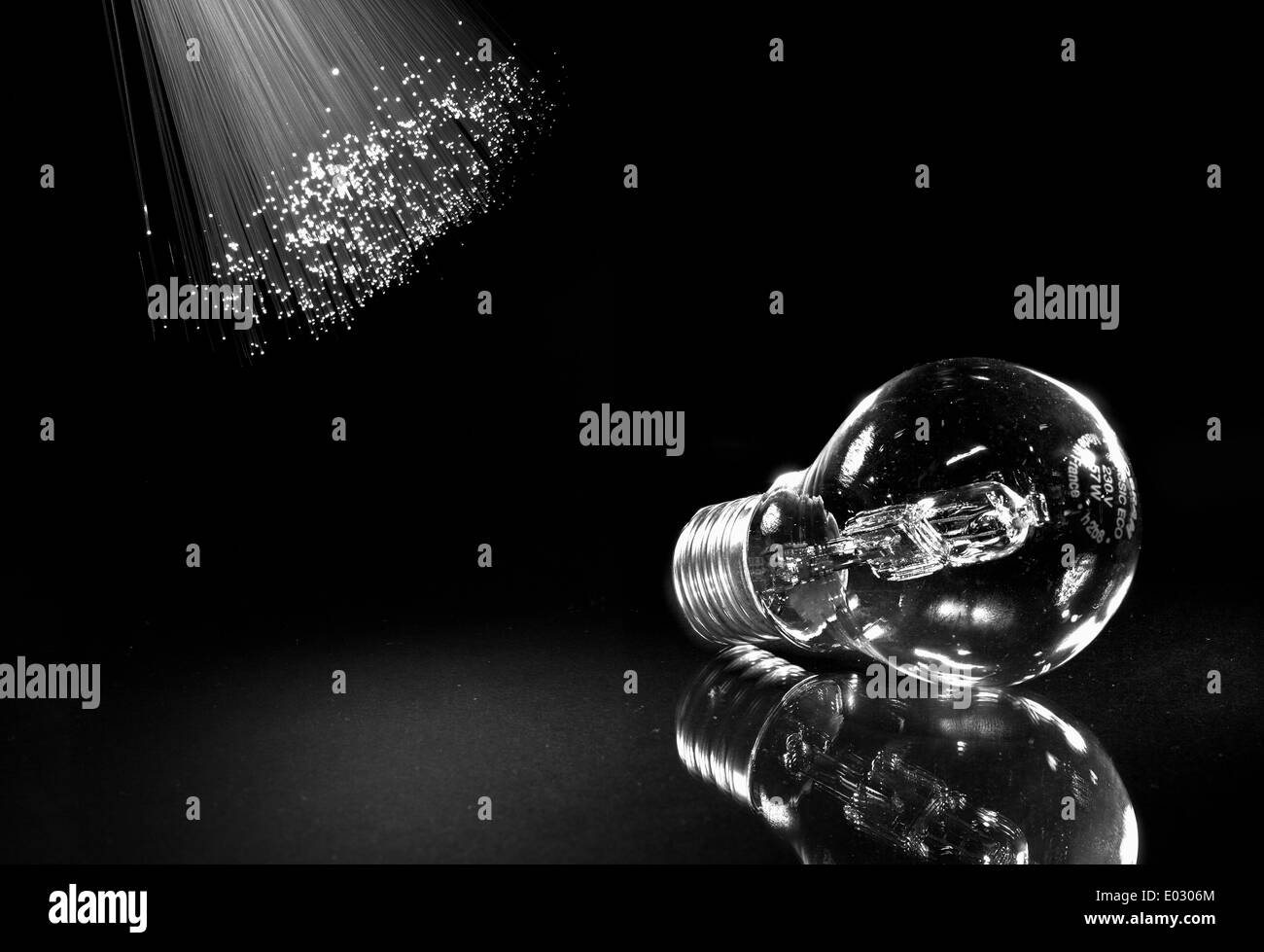 Fiber optic lamp Black and White Stock Photos & Images - Alamy