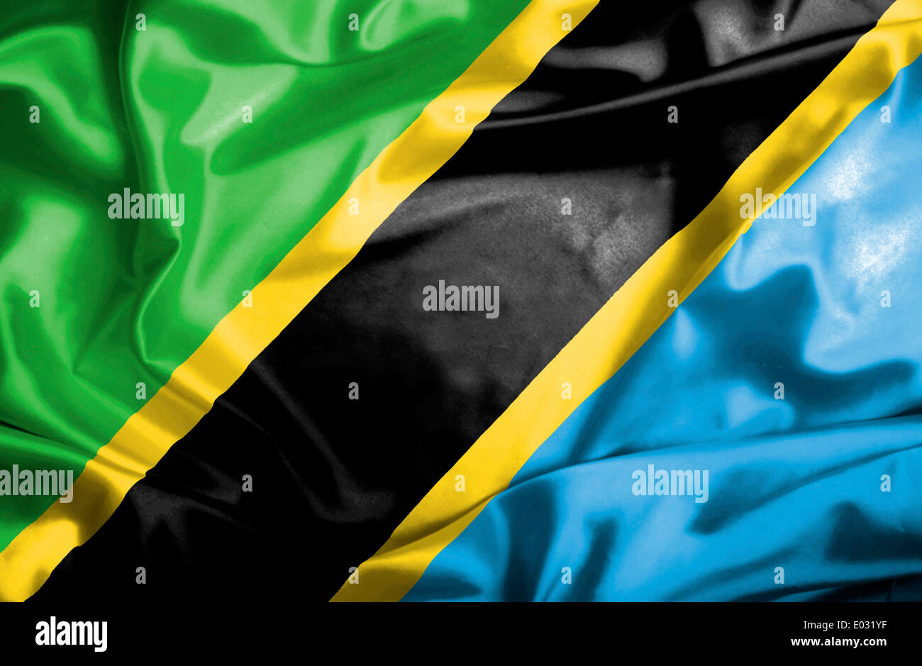 Tanzania waving flag Stock Photo - Alamy