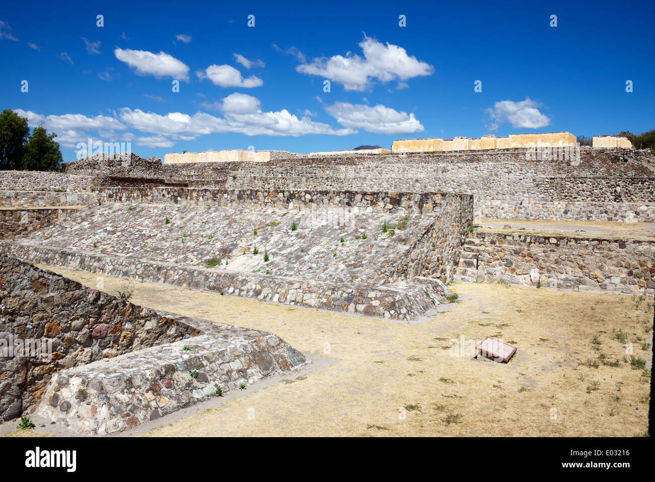 Lower level Zapotec ruins Yagul Tlacolula Valley Oaxaca State Mexico Stock Photo