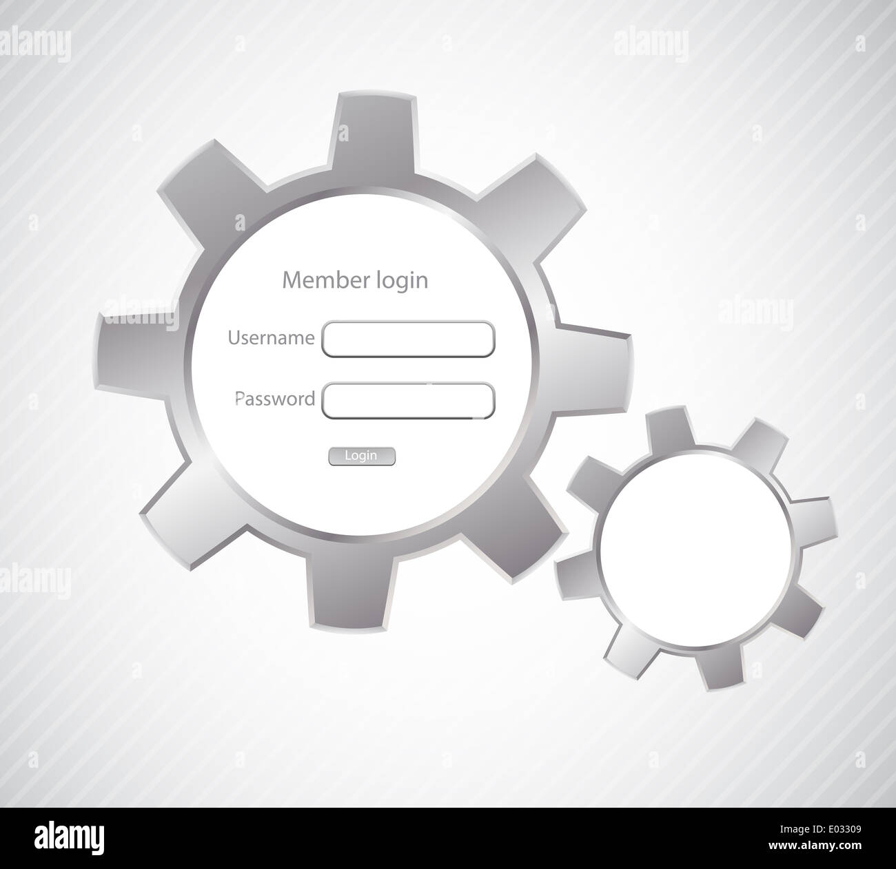 Login page with gears. Abstract illustration Stock Photo Alamy